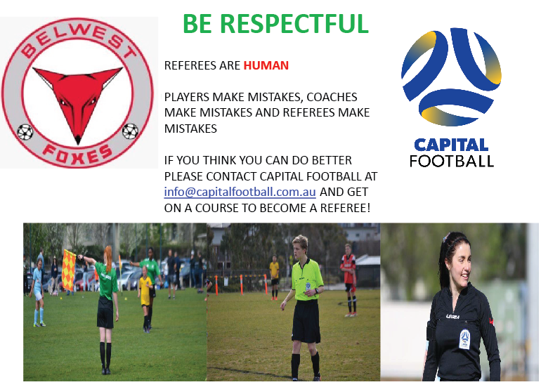 Respect Referees, We must change the culture in our game. This is only achievable together, in unity.